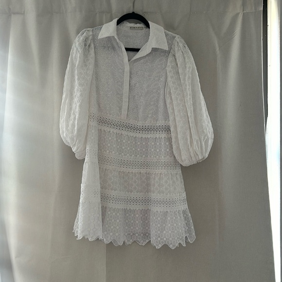 Alice + Olivia Blakesly Mini Dress Eyelet - Picture 2 of 5